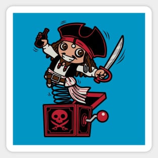 Funny Cute Kawaii Pirate Jack in the Box Cartoon Sticker